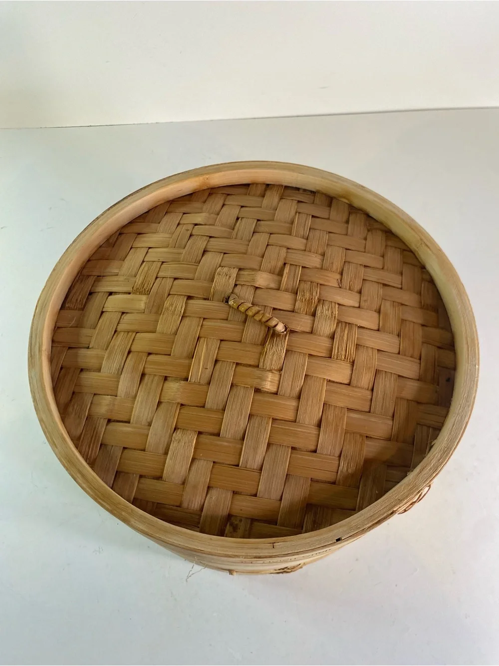 Vintage Covered 2-Tier Bamboo Steamer Basket 9” Diameter